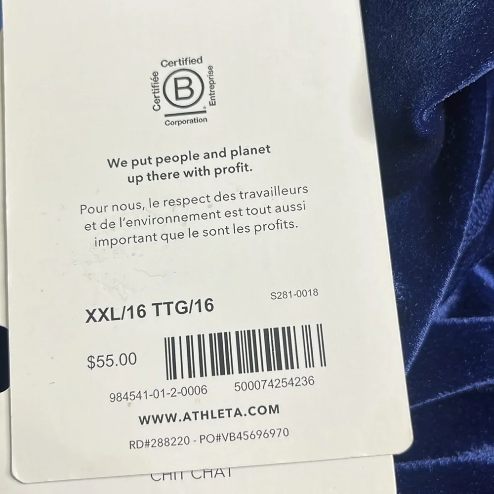 NWT $55 Athleta Girl Velvet like leggings size XXL